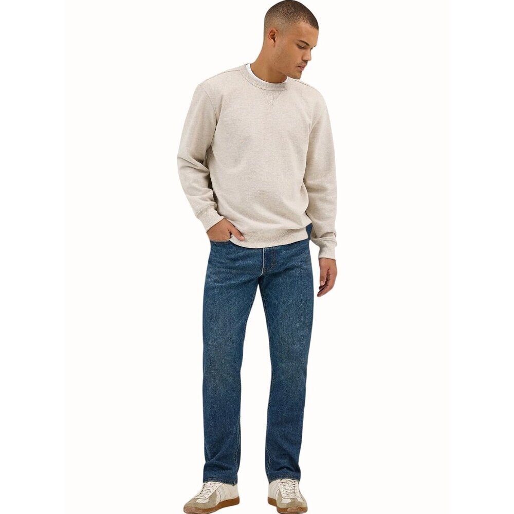 Lee Comfort Stretch Men Straight Leg Regular Fit Dark Blue Denim Jeans NEW 38X30